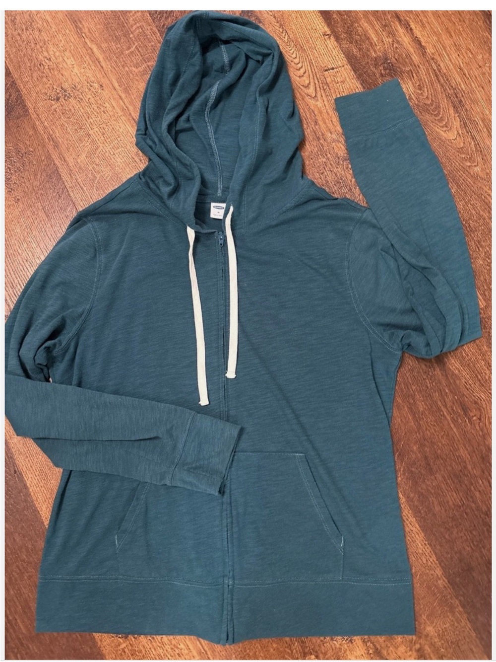 Vintage Women’s Old Navy Lightweight Full Zip hoodie tee Medium teal blue